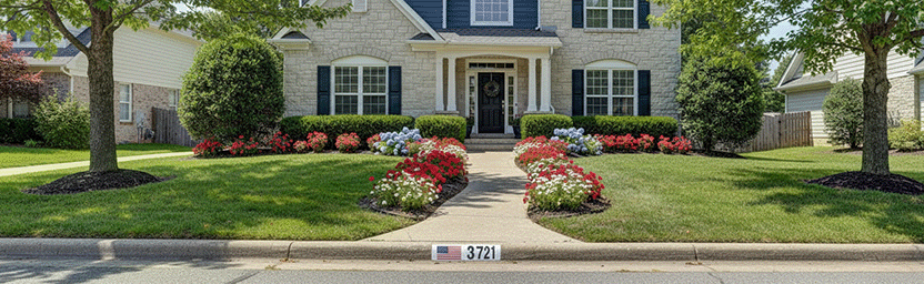 American Flag curb painting