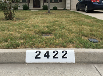 Standard White Curb Address
